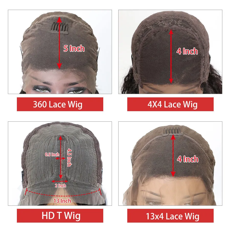 RXY Deep Curly Human Hair Wig 250 Density Lace Front Wig 360 Human Hair Lace Frontal Wigs For Black Women Remy 4x4 Closure Wig