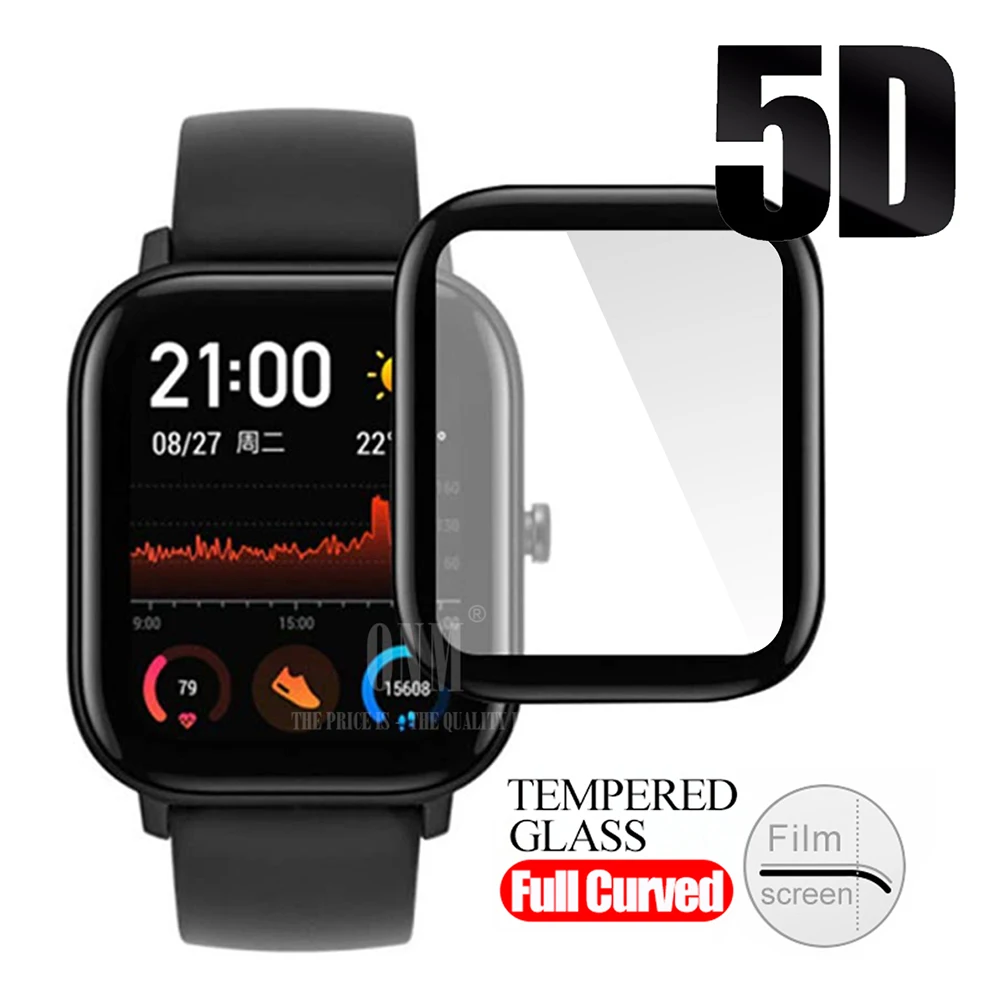 

5D Full Coverage Screen Protector film for Huami Amazfit GTS Watch Soft Round Screen Protector Cover Accessories (Not Glass)