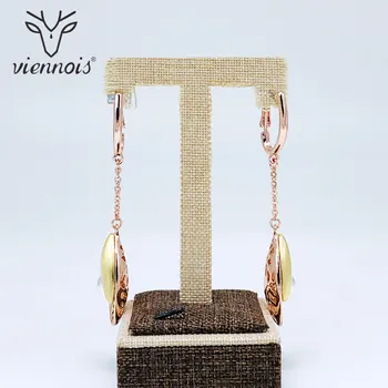 

Viennois New Dangle Earrings For Women Mix Color Round Design Geometry Design Female Metallic Party Jewelry