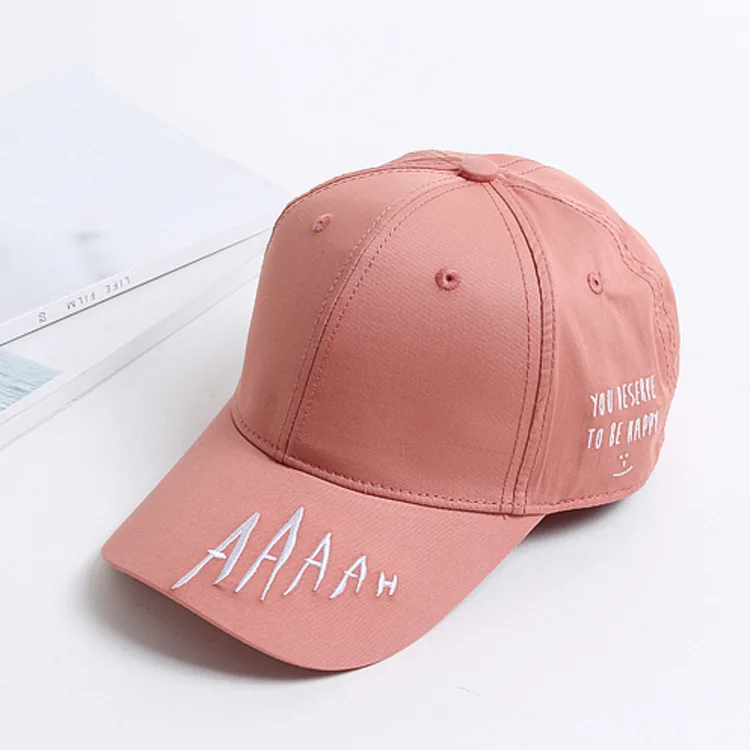 

2018 Thin American-Style Hard-Top Wide-Brimmed Baseball Cap Summer Men And Women Breathable Topee Smiley Brim Hat