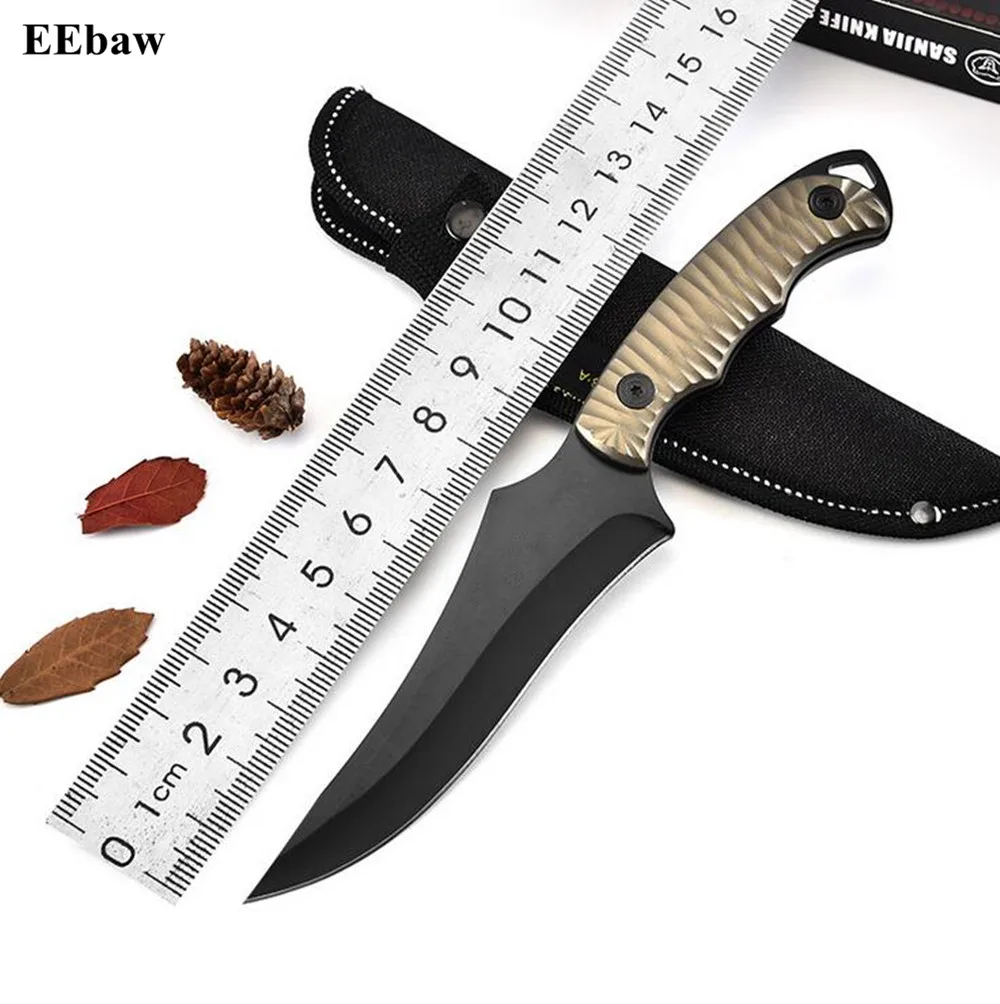 

Straight Knife Camping Survival Tactical Fixed North American Hunting Straight Survival Tactical Titanium Knife Knive