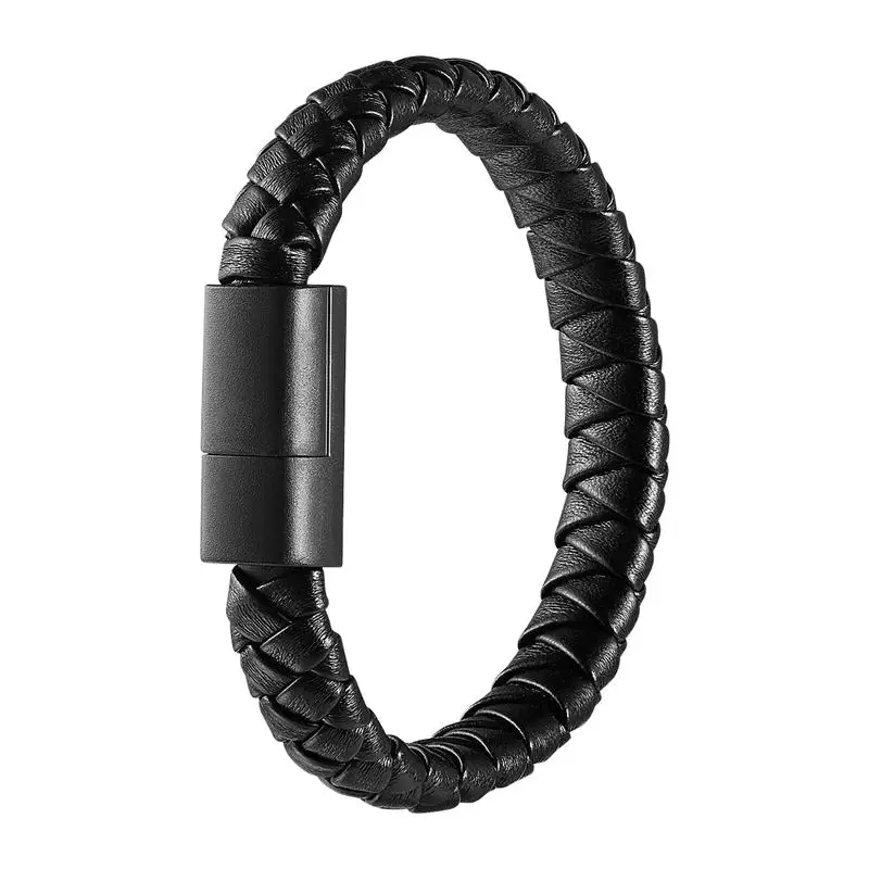 

22cm USB A To USB C Type C Data Sync Cable Braided Wristband Style Charging Cable for Samsung Xiaomi Huawei Smartphone