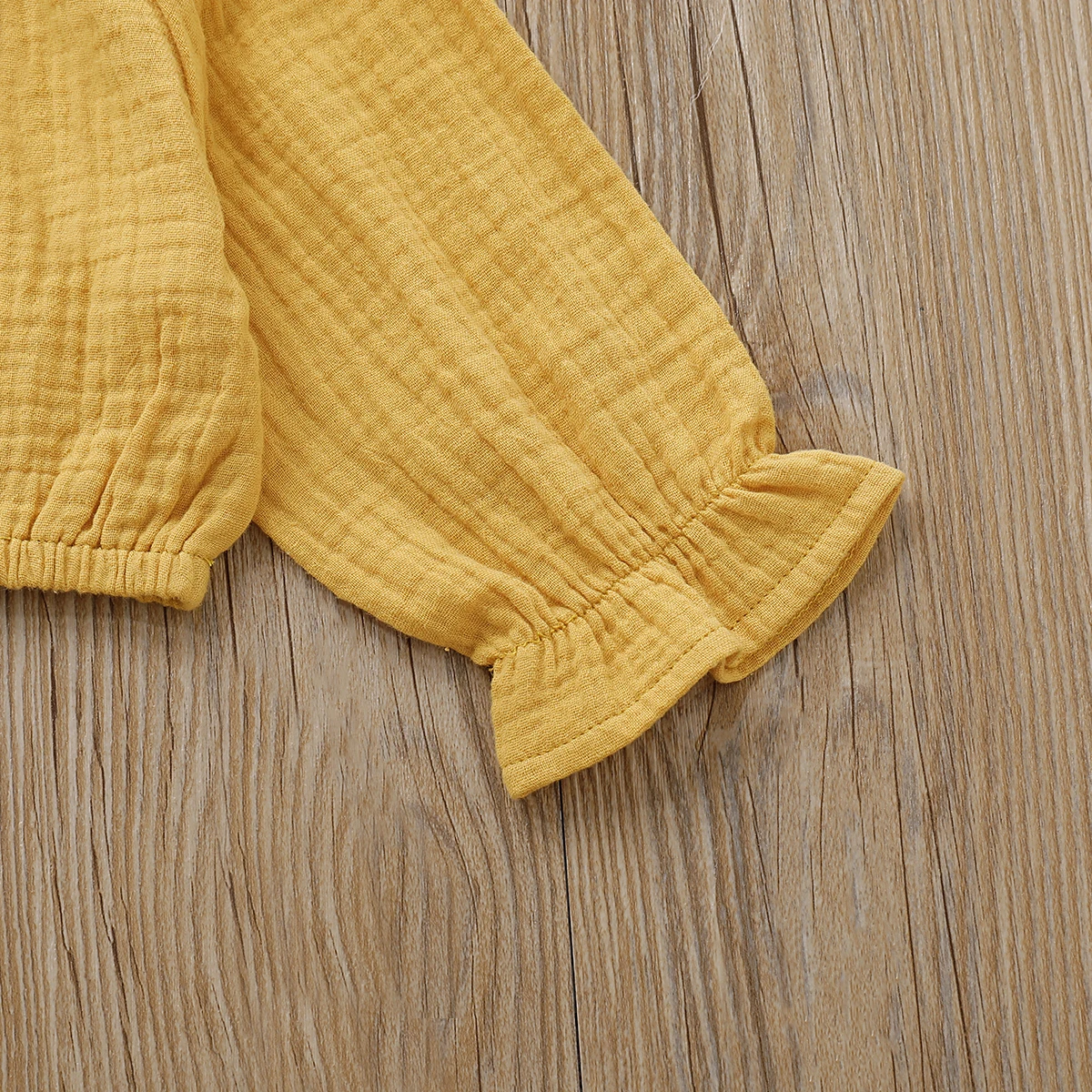 Комплект одежды для маленьких девочек; коллекция года; Осенняя желтая блузка с длинными рукавами и оборками для малышей; брюки с подсолнухами; повязка на голову; комплекты одежды