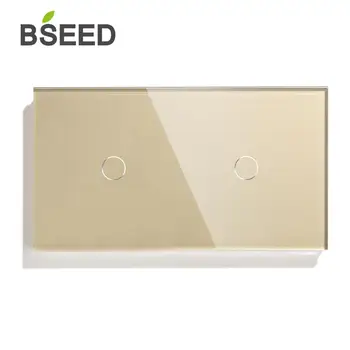 

Bseed WifI Control Touch Switch 2 Gang 157mm Light Switch White Black Golden Crystal Class Panel Switch