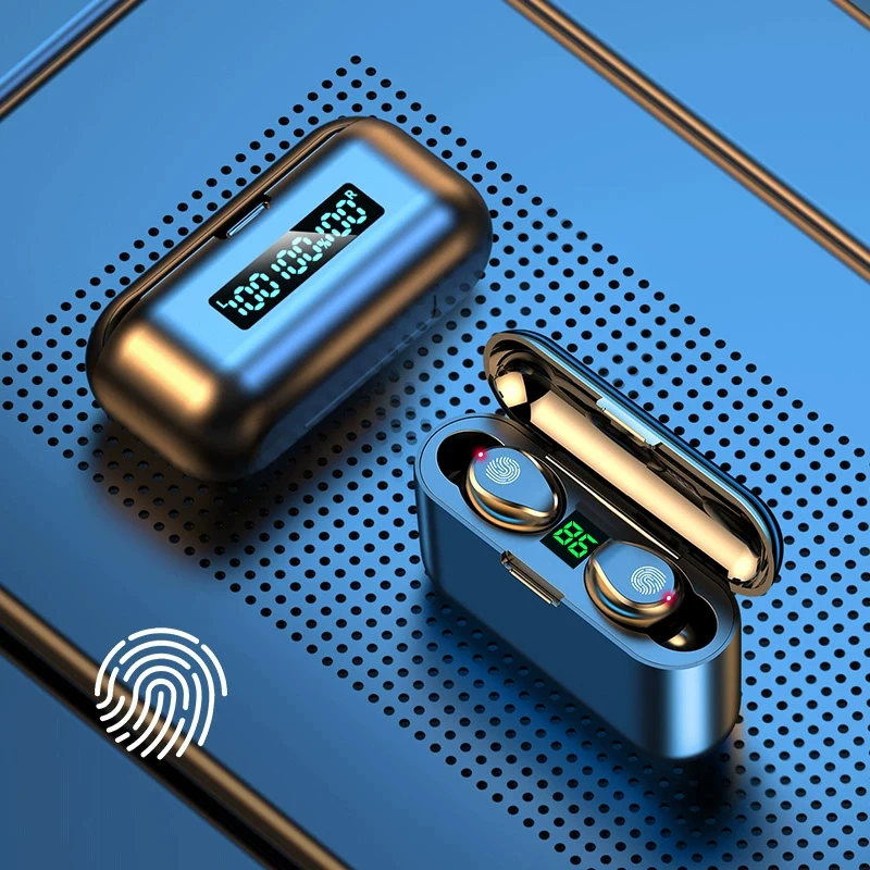 Беспроводные Bluetooth наушники спортивные водонепроницаемые со светодиодным