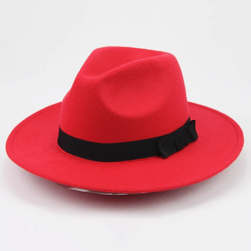 Мужская и женская винтажная жесткая шерстяная фетровая Трилби фетровая шляпа с широкими полями, элегантная женская шляпа, зимние осенние джазовые шапки