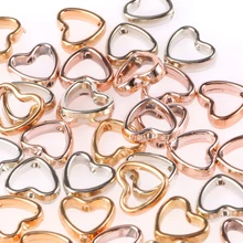 50pcs Two Hole CCB Love Heart Frame Beads Spacer Connectors Diy Necklace Bracelet Earrings Pendants Jewelry Making Accessories