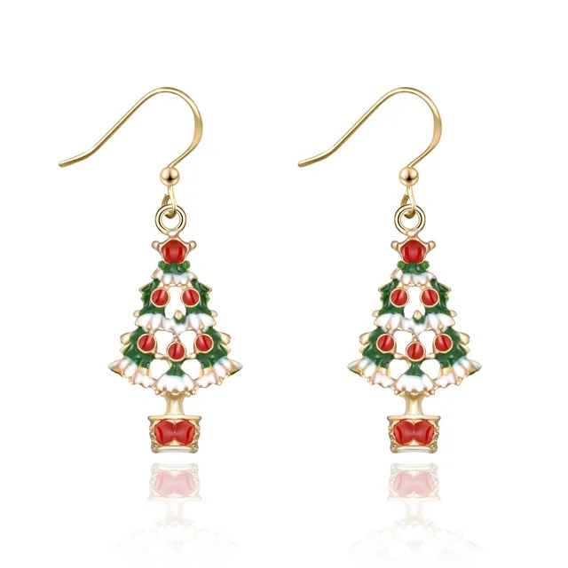 Санта Клаус ожерелье со снеговиком снежинки серьги с Рождеством Декор для дома