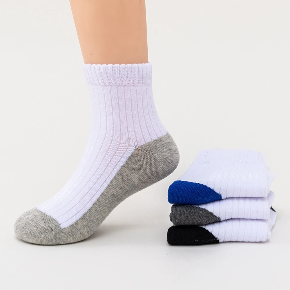 1 pairs Kids White Sock Boy Girl Solid Breathable Cotton Sport Winter Keep warm