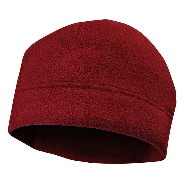 Wine red Уличная флисовая спортивная шапка для мужчин и женщин, кепка для кемпинга, пешего туризма, для рыбалки, велоспорта, охоты, военная тактическая Кепка, теплая ветрозащитная Зимняя кепка - Цвет: Wine red
