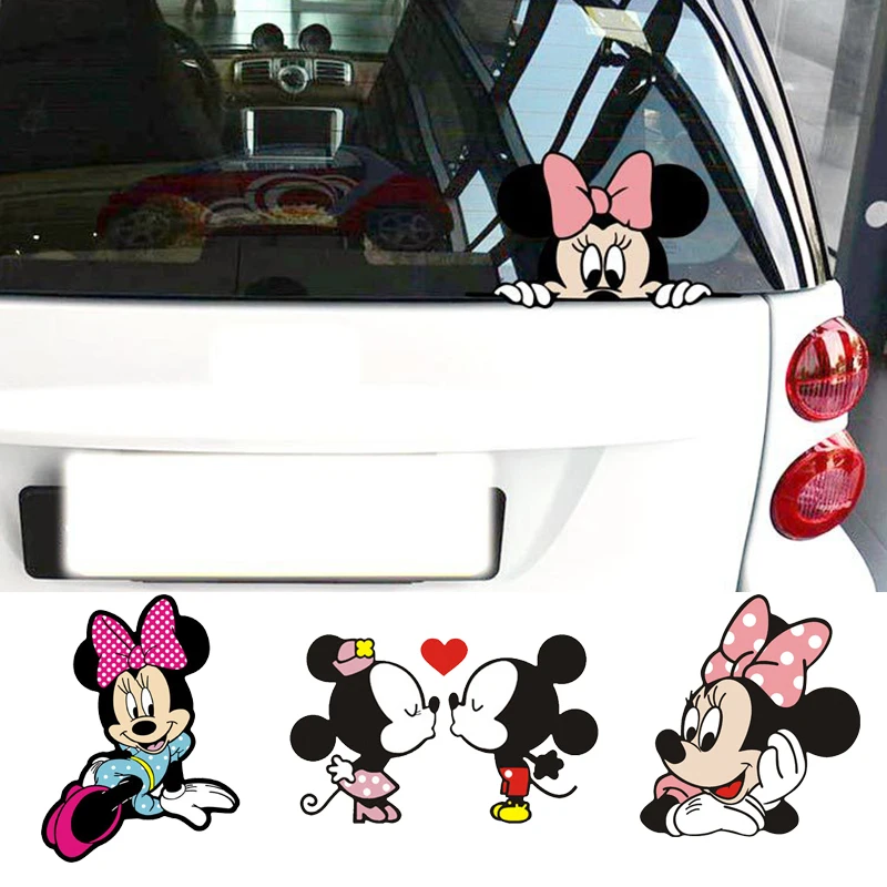 Cute Mickey Mouse Car Stickers Disney Styling Funny Auto Window Driving