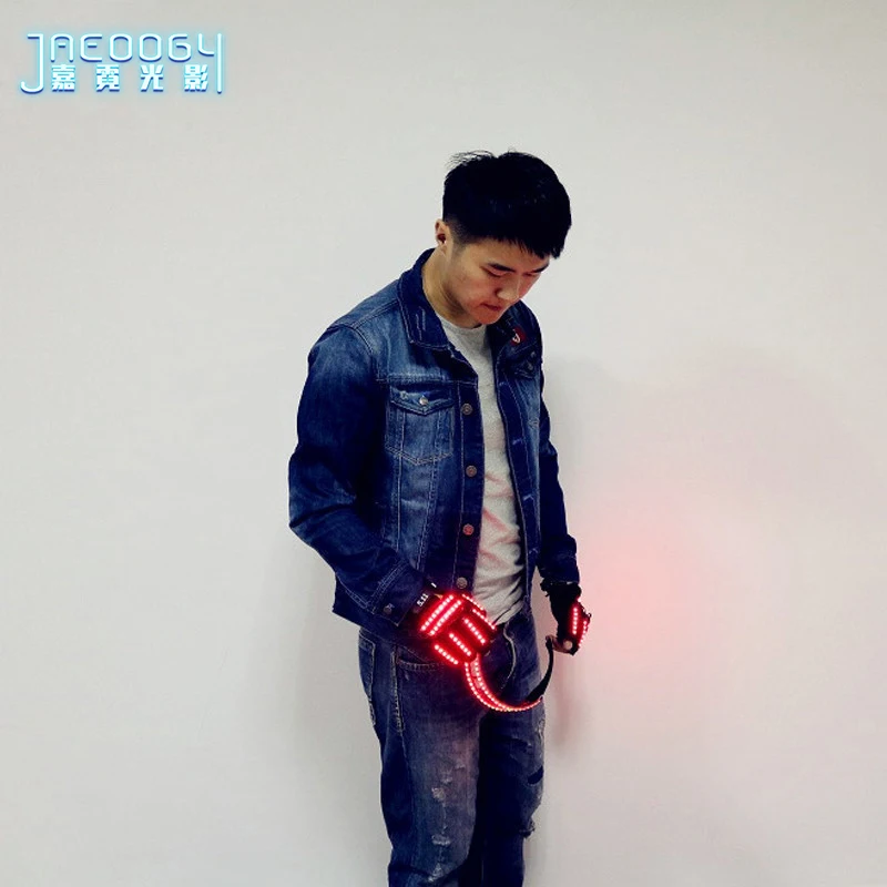 New ree Shipping Bright LED Stage Costumes LED Gloves, Luminous LED Glasses, Laser Stage Props Party Supplies