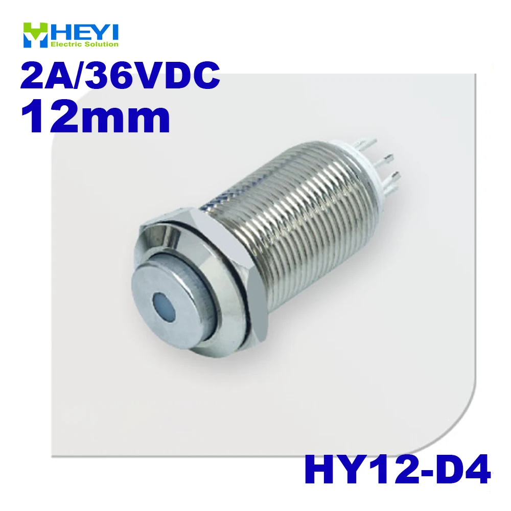 Dot llluminated high flush head металлическая кнопка переключатель HY12-D4 1NO самоблокирующаяся