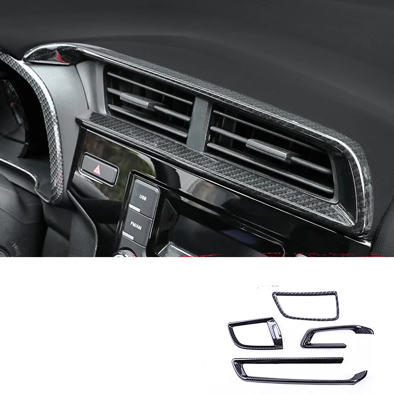 Автомобильный стикер из углеродного волокна, вентиляционное отверстие, декоративная рамка для Honda FIT JAZZ GK5 3rd LHD C1440 - Название цвета: black