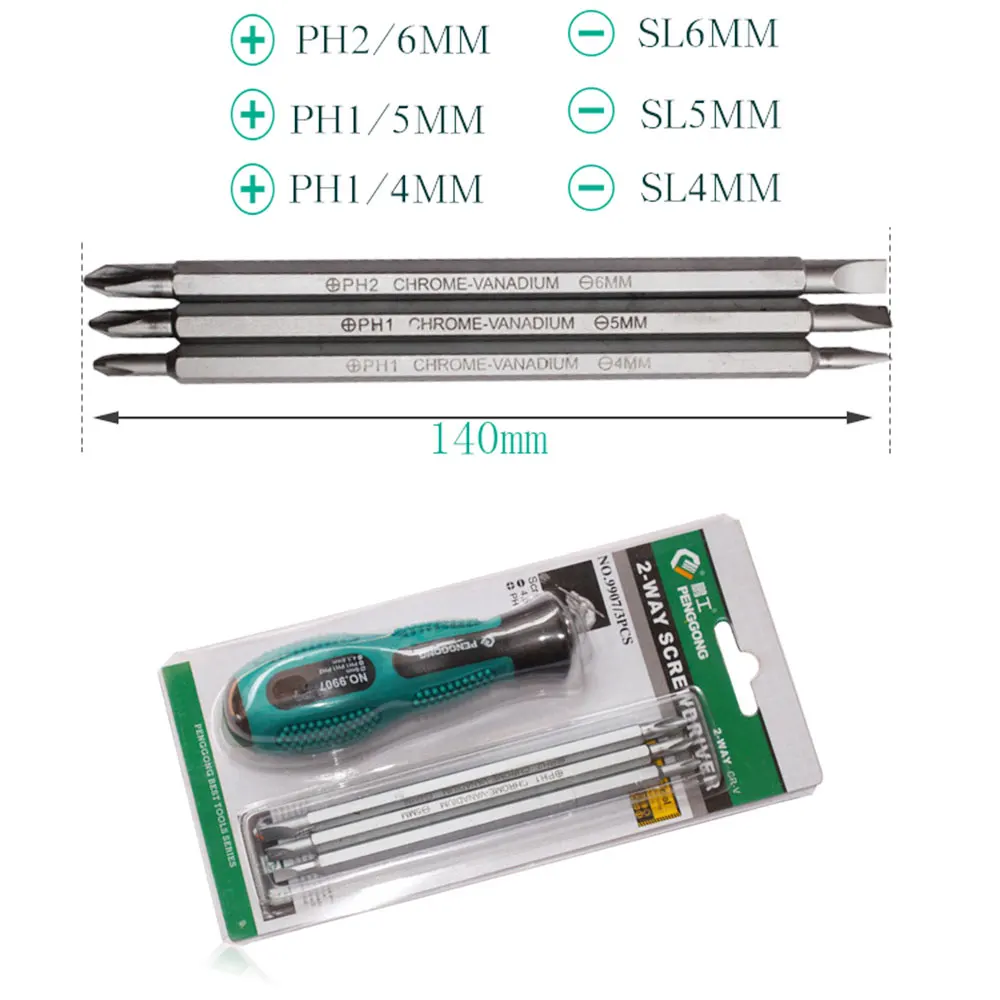 Portable Dual Purpose Screwdriver Tool Accessories Home Hand Tools Chrome Vanadium Steel 1 Set Green Magnetic Connection Post