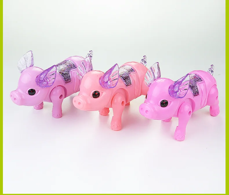 Детская электрическая Тяговая игрушка свиньи будут ходить будут светить игрушки милые поросенок игрушки для детей подарки на день рождения Juguetes