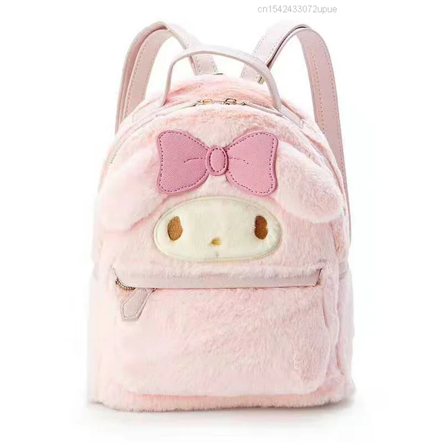 Fashion Sac Kawaii My Hello Melodyed Kittyed Plush Backpack Women Shoulder Bag New School Bag Bucket For Teenager Girls Female 3