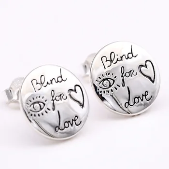 

S925 sterling silver earrings romantic personality retro Hsinchu creative couple letter heart-shaped flying bird birthday gift