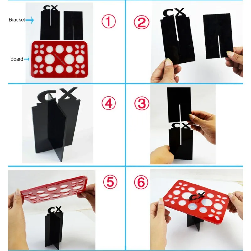 26 Holes Makeup Brushes Drying Rack Convenient Makeup Brush Holder Rectangle Storage Tray Tool 2019 3