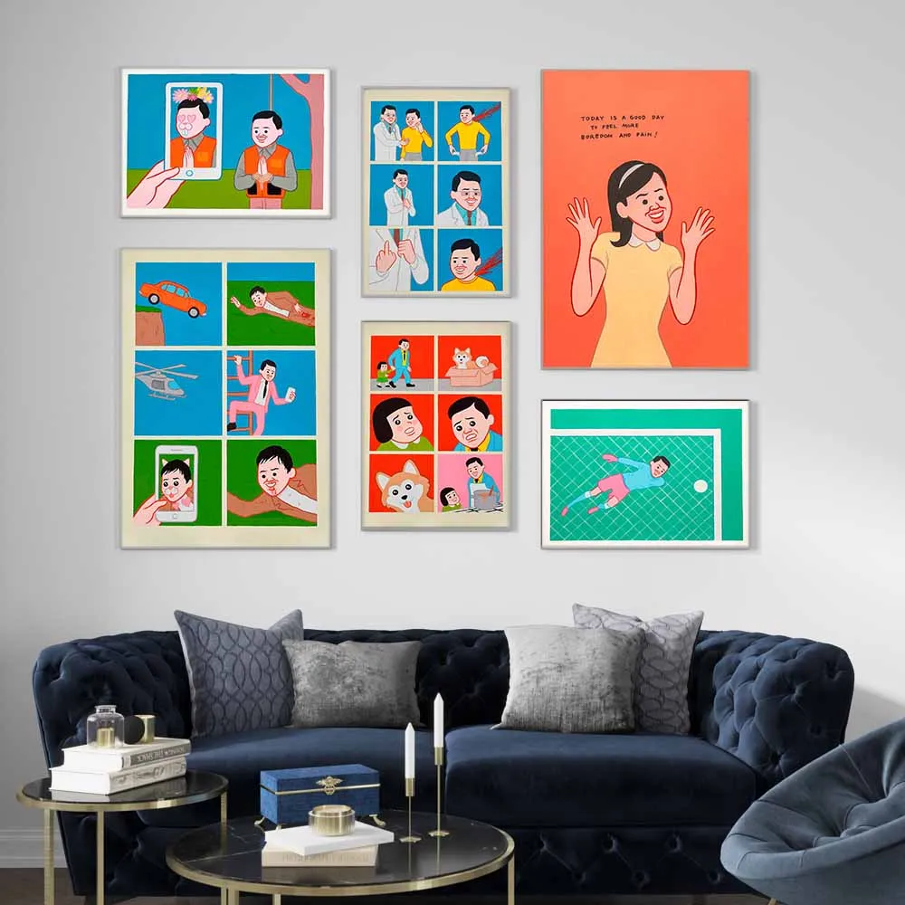 

Contemporary art abstract Joan Cornella art prints, retro fun popular posters canvas canvas painting bedroom living room wall No