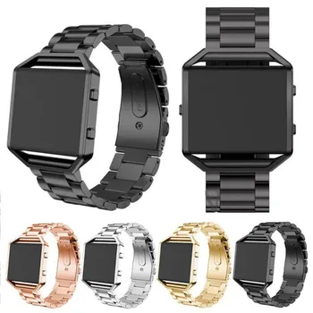 

Replacement Stainless Steel Watch with Frame for Fitbit Blaze Adjustable Stainless Steel Wrist Strap Watch Strap