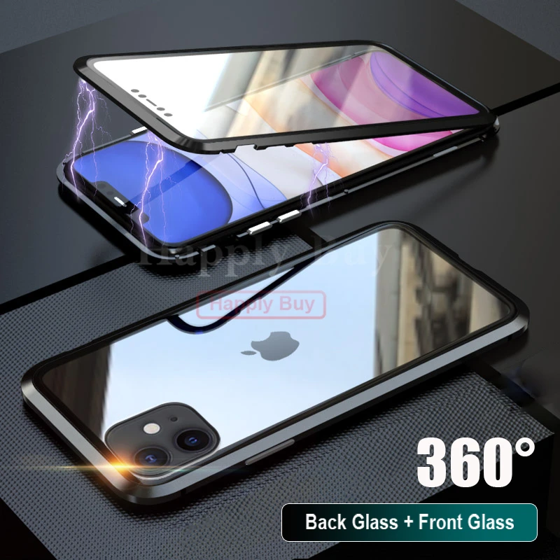 

360 Full Body Phone Case For iPhone 11 Pro Max Case Covers 360 Magnet cases For iPhone 11 Pro Max Cases Cover Metal Bumber