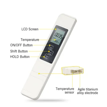 

Useful Water Quality Test Pen Digital PH Total Dissolved Solids Meter Auto