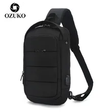 OZUKO сумка-мессенджер Повседневная сумка мужская нагрудная Водонепроницаемая сумки через плечо мужские usb зарядка сумка через плечо большая емкость Оксфорд