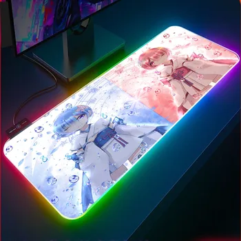 

Mairuige Rem Re Zero Anime Girl RGB Gaming Mouse Pad Gamer Computer LED Lighting USB Large Mousepad Colorful Desk Pad Mice Mat