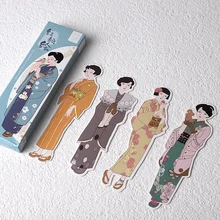 30 шт./компл. красивая девушка кимоно Бумага Закладка для книги из мультфильма книжные держатели карты сообщения подарочные канцелярские товары