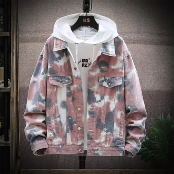 

Camouflage Denim Jacket Men Fashion Print Spring Autumn Jeans Coat Men Plus Size M-5XL Korean Clothes Mens Jackets and Coats