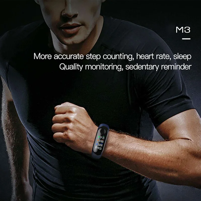 M3 Смарт-часы Браслет фитнес-трекер сообщения напоминание цветной экран водонепроницаемый спортивный браслет для мужчин и женщин