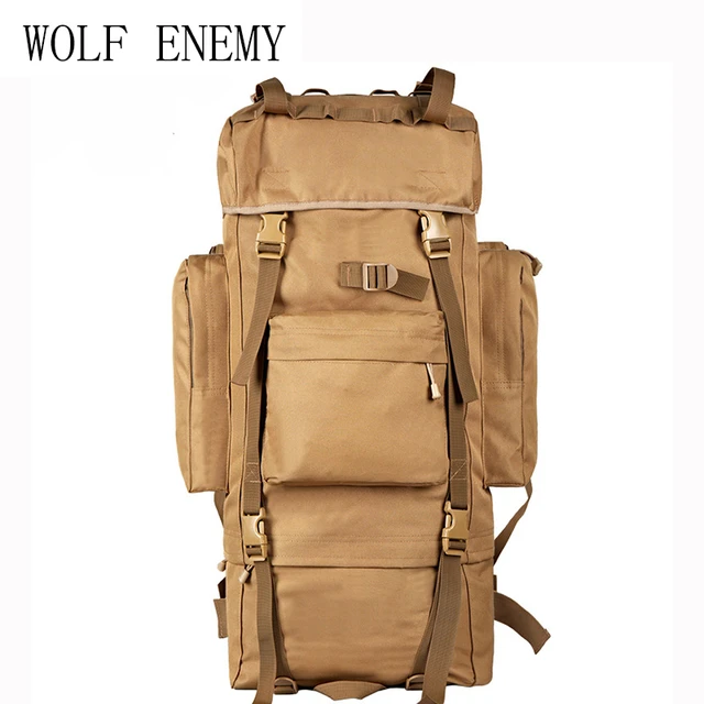 70L Metal çelik şasi çantası erkek yeni askeri sırt çantası su geçirmez  naylon sırt çantaları - AliExpress