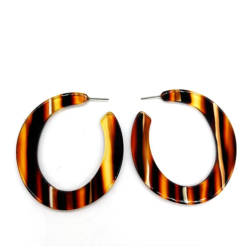 

2019 CC Leopard Acrylic earrings big hoop earrings for women Tortoise Shell Stud earring Bohemian Acetate earrings