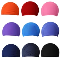 Free Size Fabric Protect Ears Long Hair Sports Siwm Pool Swimming Cap Hat Sporty Ultrathin Bathing Caps For Adults Men Women 1