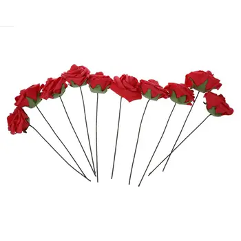 

PE Artificial Foam Rose Bouquet Bridal Bouquets for Wedding Decor,Pack of 10 Pcs Red