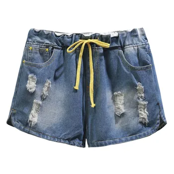 

Denim Shorts Women's Large Plus Size 5XL Short Jeans 2020 New Wide Leg Vintage High elastic Waist Shorts Summer Big Clothes