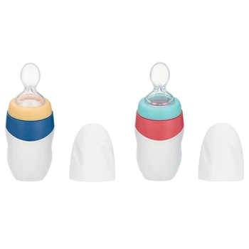

Baby Silicone Feeding Spoon Newborn Squeezing Bottle Milk Fruit