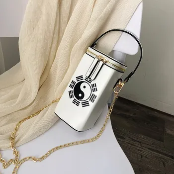 

Luxury Handbags Women Bags Fashion Women's Shoulder Bag Girl Messenger Bag Crossbody Bag Chinese Lucky Text Bucket Box Bag Chain