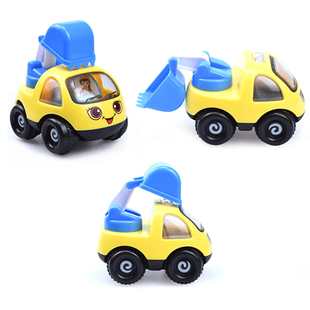 4 шт. детский мультяшный инженерный автомобиль 3D Пластиковые забавные