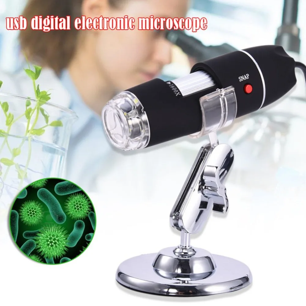 8 Цифровые, со светодиодом usb-мироскоп 500X-1600X эндоскоп камера microscopio Лупа электронный монокулярный микроскоп с подставкой