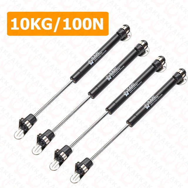 KAK 4 Pieces Soft Closing Cabinet Hinges 6kg to 10kg Bench Toy Box Lid Support Gas Strut  Kitchen Cupboard Door Support Hardware Black 10KG x 4