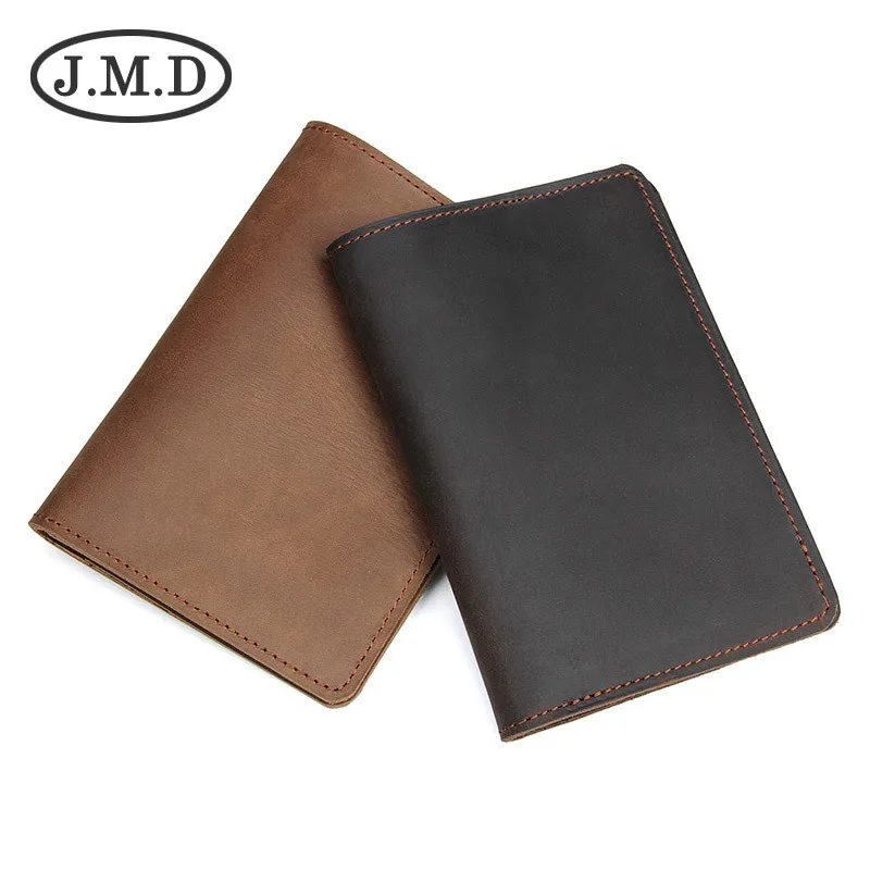 

J.M.D New Crazy Horse Leather Retro Boarding Card Holder Card Bag Passport Bag Wallet
