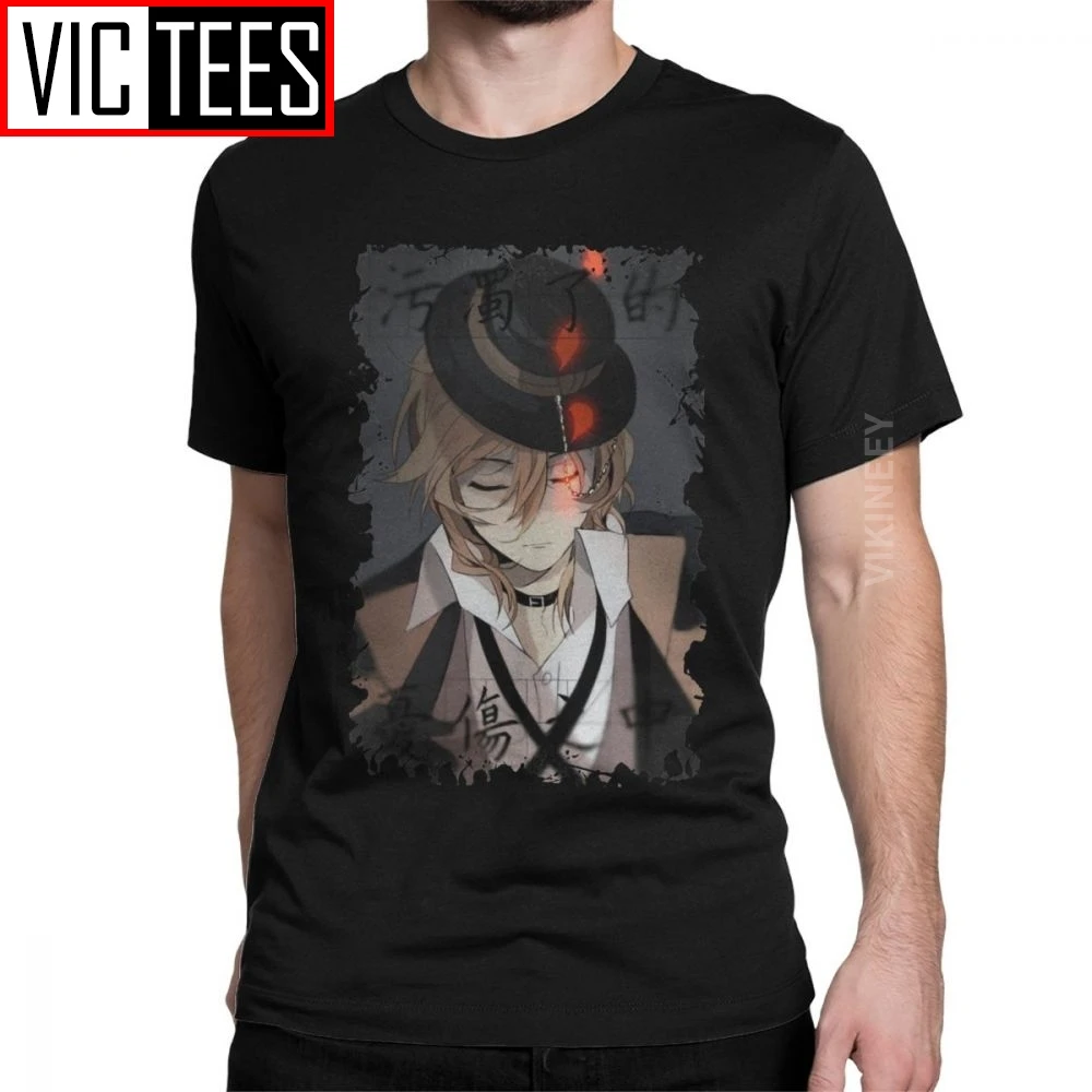 

Chuuya Nakahara Bungo Stray Dogs Tshirt Men Cotton T Shirt 2020 Bungo Anime Bsd Dazai Manga Classic