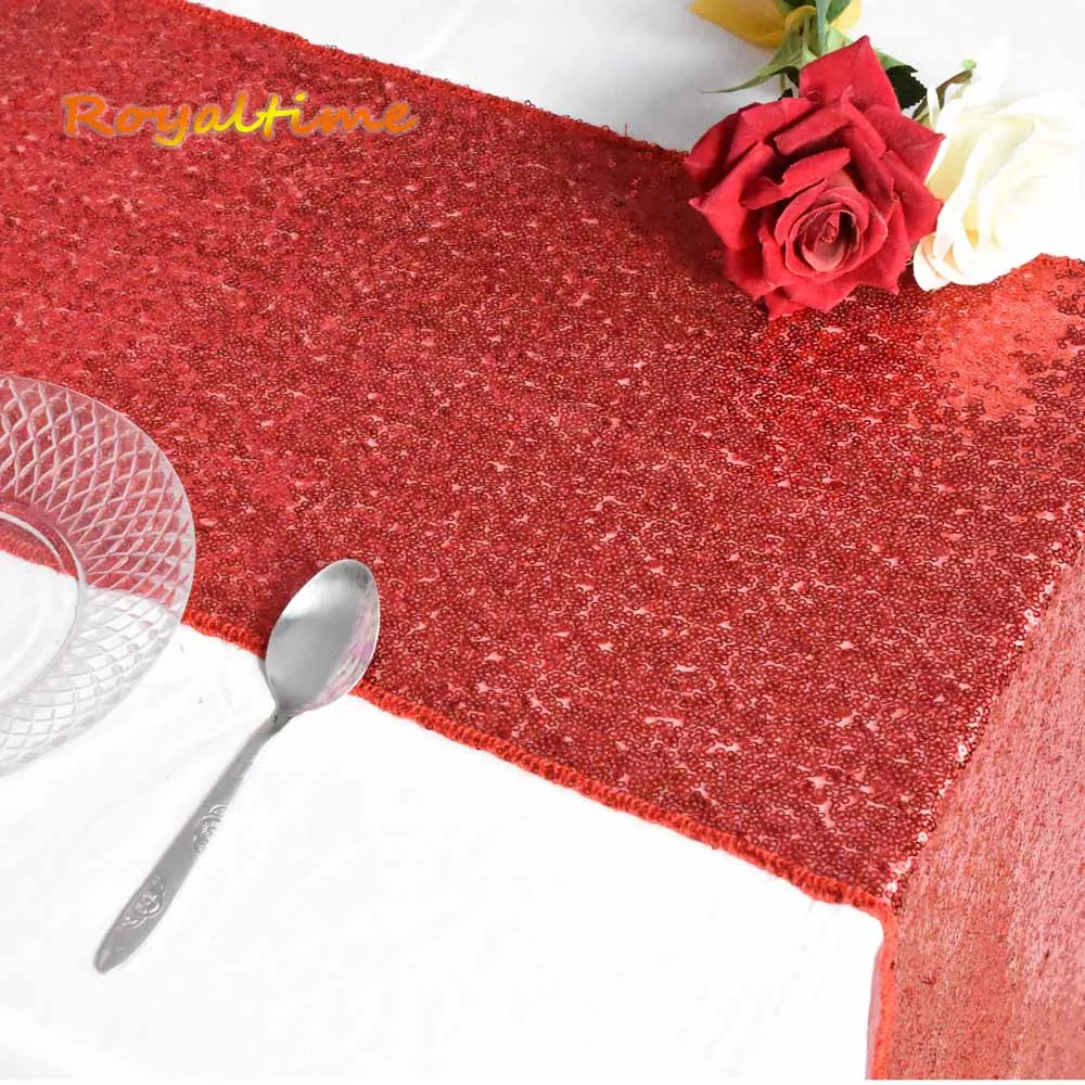 30x180cm Christmas Green/Fuchsia/Burgundy/Rose Gold Sequin table runner for Party table cloth Weddings Decoration Table Runners