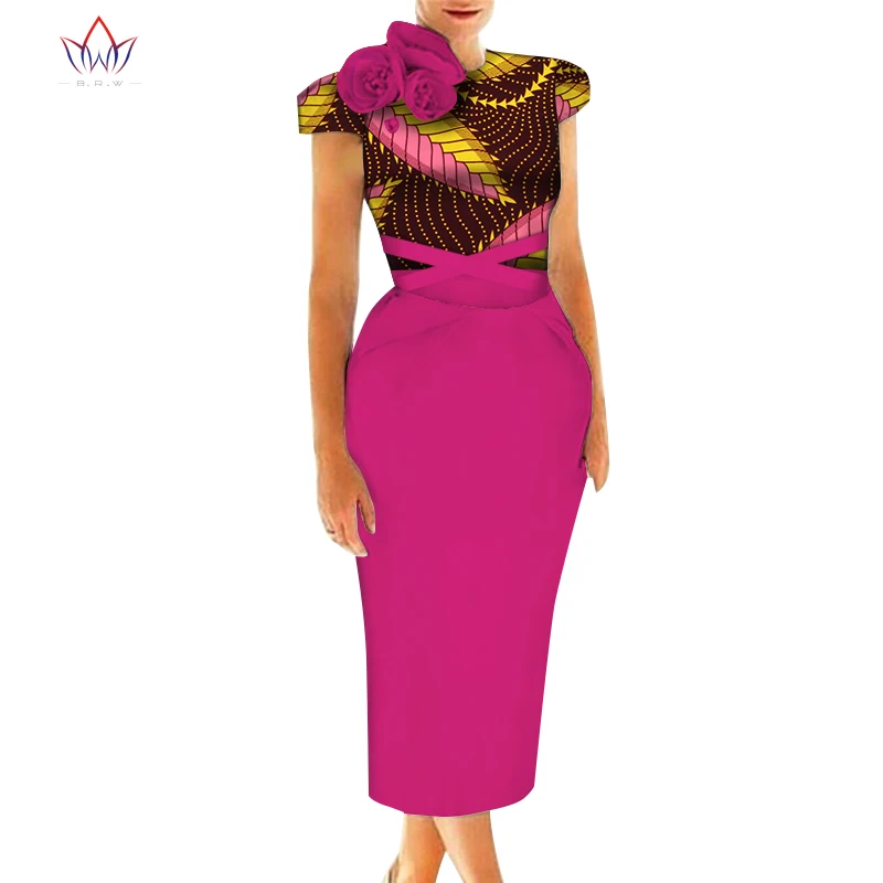 Vestidos африканские женские платья 2019 Новая мода 3 роза на плече африканская одежда Дашики Плюс Размер Сексуальные вечерние платья WY5239