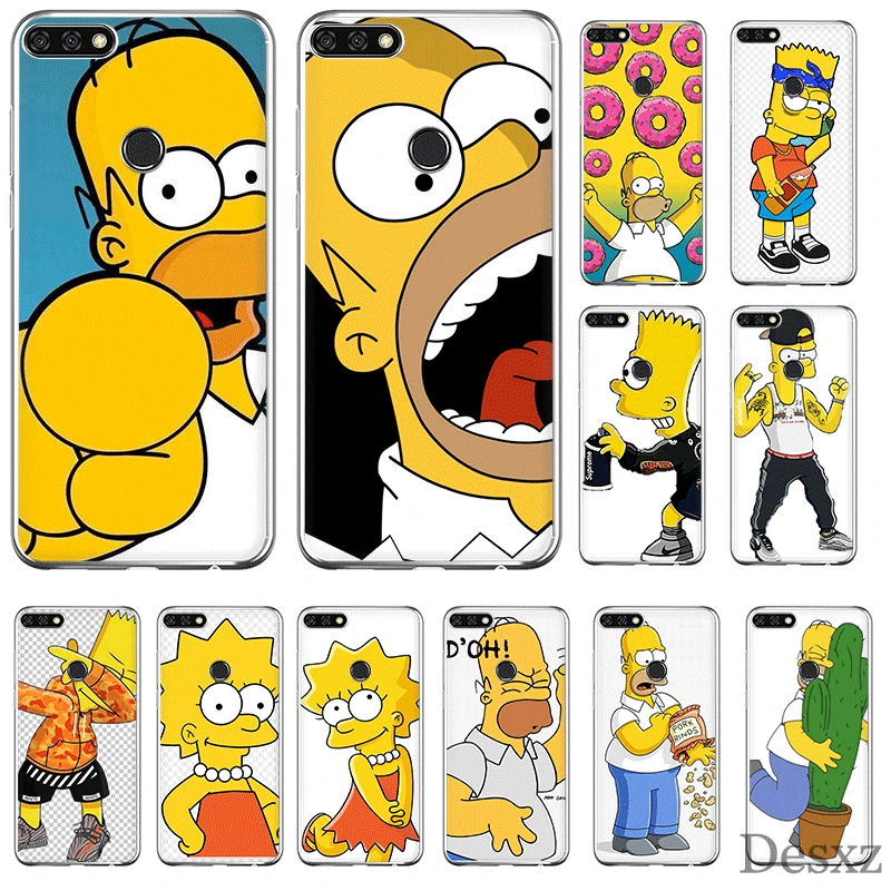 

Mobile Phone Case TPU For Huawei Honor 7A 7C 7X 6A 8 8X 8C 9 9X View 20 Note 10 Lite Cover Homer J Simpson