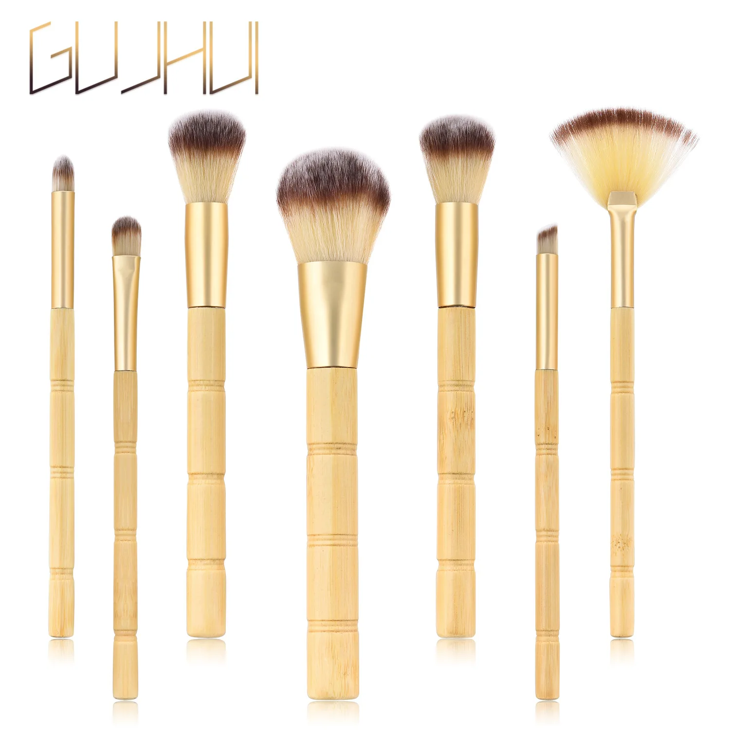 

7 sets of makeup brush brush brush eye shadow fan-shaped high-end bamboo makeup tools GUJHUI