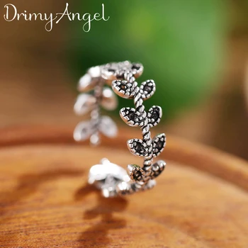 

Bijoux Boho 925 Sterling Silver Crystal Leaf Rings for Women Lady Rings Fashion Party Statement Jewelry Wholesale