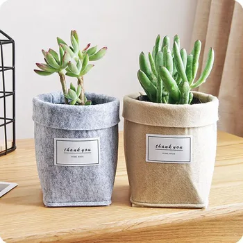

Creative Home Flower Pot Retro Interior Simple Succulent Gardening Flower Pot Wool Felt Desktop Flower Pot